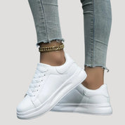 Women's White Sneakers with Chunky Sole – Comfortable Platform Trainers for Everyday Wear 1
