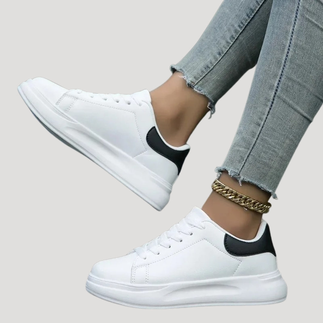 Women's White Sneakers with Chunky Sole – Comfortable Platform Trainers for Everyday Wear 2