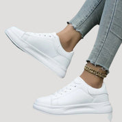 Women's White Sneakers with Chunky Sole – Comfortable Platform Trainers for Everyday Wear 3
