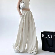 Women's Wide Leg Pants Black Size XL Cotton Blend 2