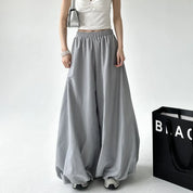 Women's Wide Leg Pants Black Size XL Cotton Blend 3