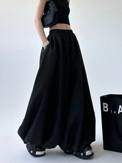 Women's Wide Leg Pants Black Size XL Cotton Blend 5