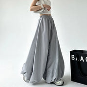 Women's Wide Leg Pants Black Size XL Cotton Blend 7