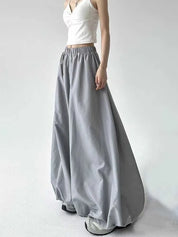 Women's Wide Leg Pants Black Size XL Ice Silk High Waist Casual Bloomers 1