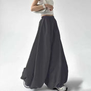 Women's Wide Leg Pants Black Size XL Ice Silk High Waist Casual Bloomers 3