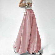 Women's Wide Leg Pants Black Size XL Ice Silk High Waist Casual Bloomers 4