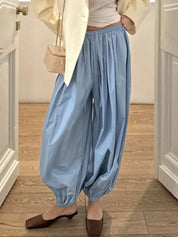 Women's Wide Leg Trousers Black Size M Polyester 0