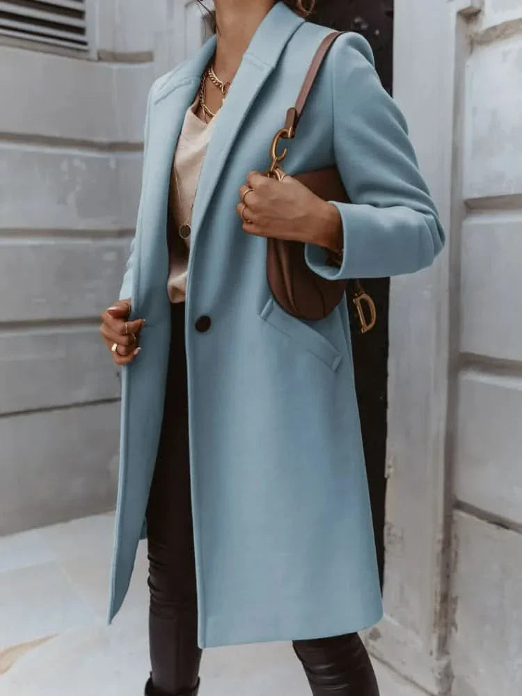 Women's Wool Long Coat - Elegant Winter Coat for Women 1