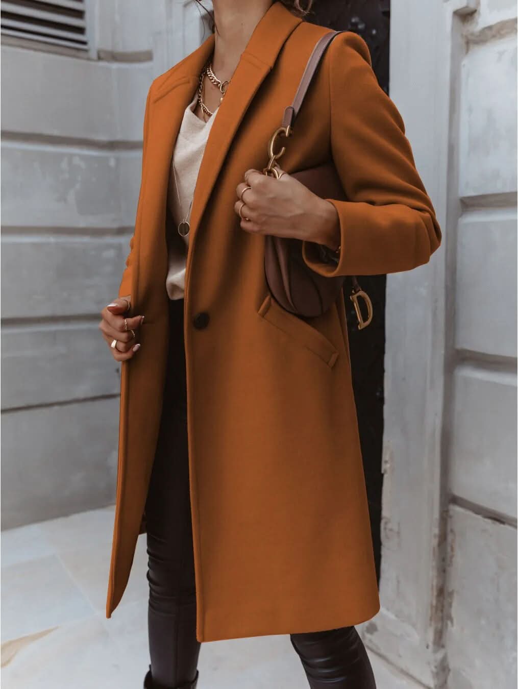 Women's Wool Long Coat - Elegant Winter Coat for Women 2