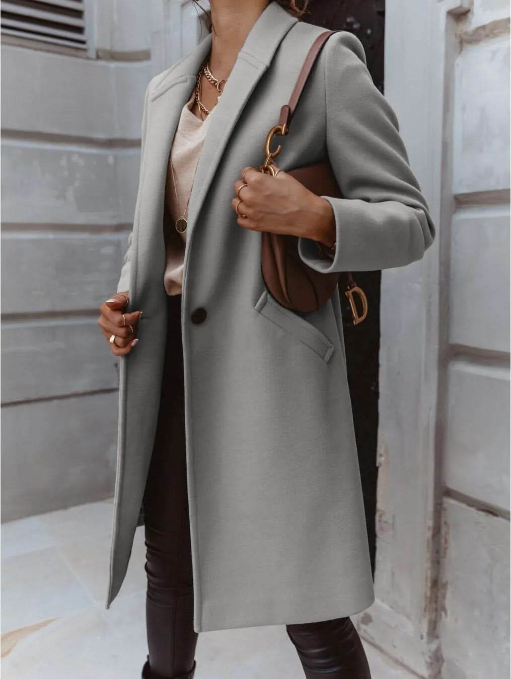 Women's Wool Long Coat - Elegant Winter Coat for Women 3