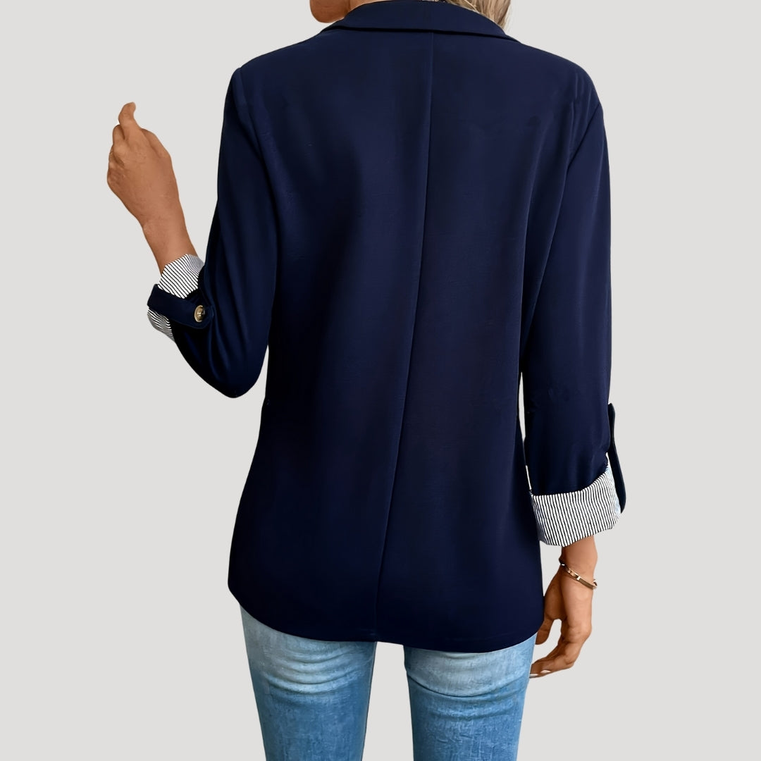 Women's classic tailored blazer with roll-up sleeves 1