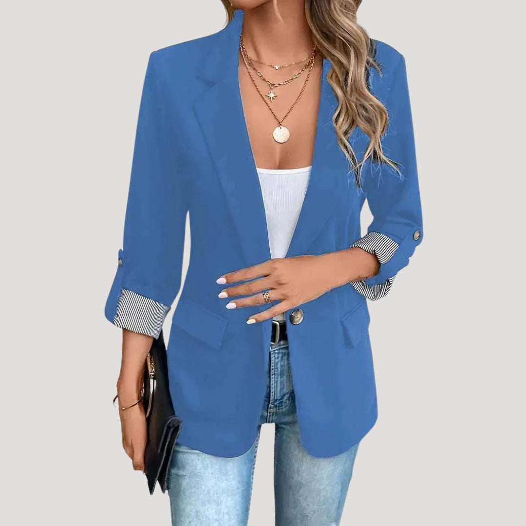 Women's classic tailored blazer with roll-up sleeves 4