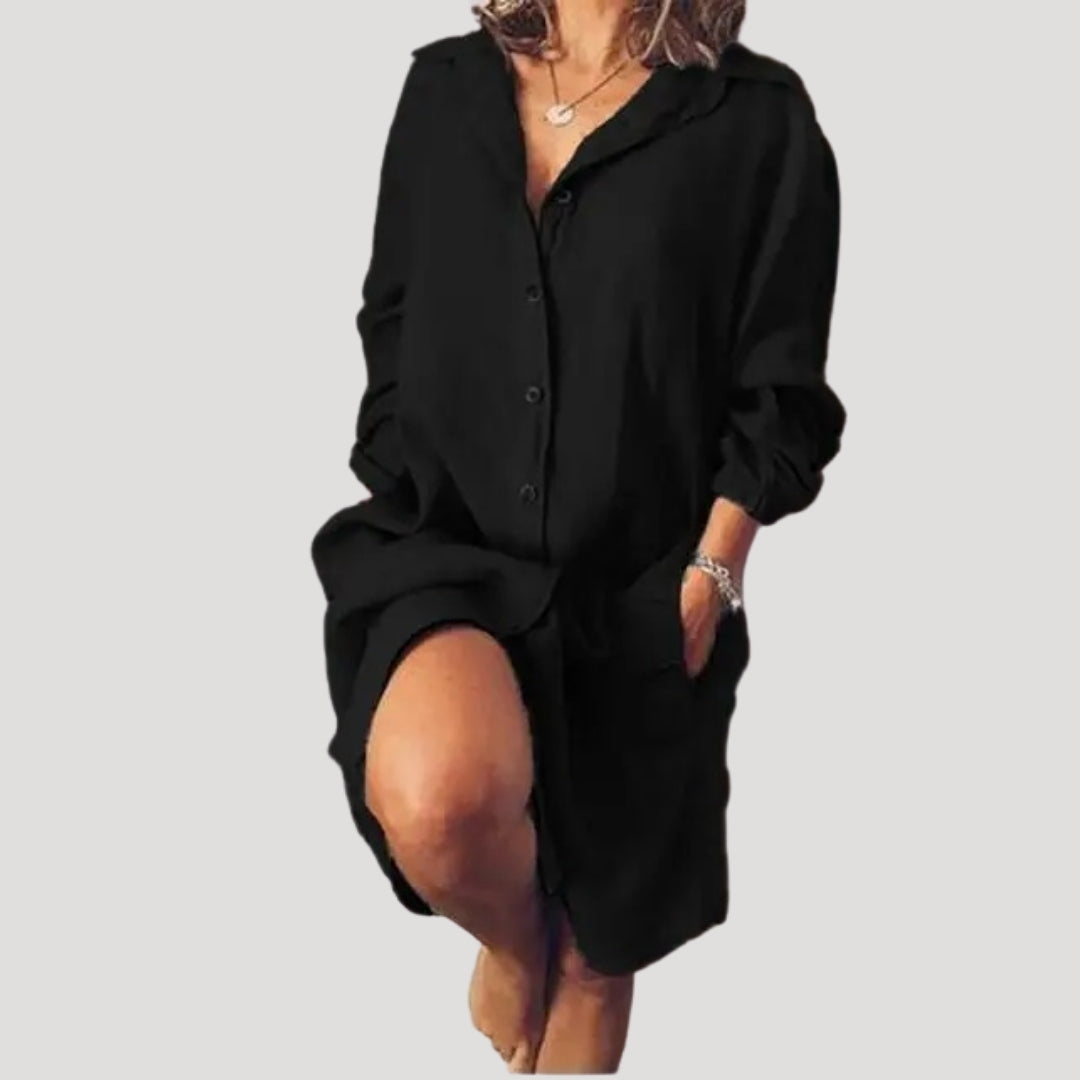 Women’s linen shirt dress summer casual loose fit 2