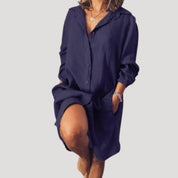 Women’s linen shirt dress summer casual loose fit 3