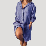 Women’s linen shirt dress summer casual loose fit 5