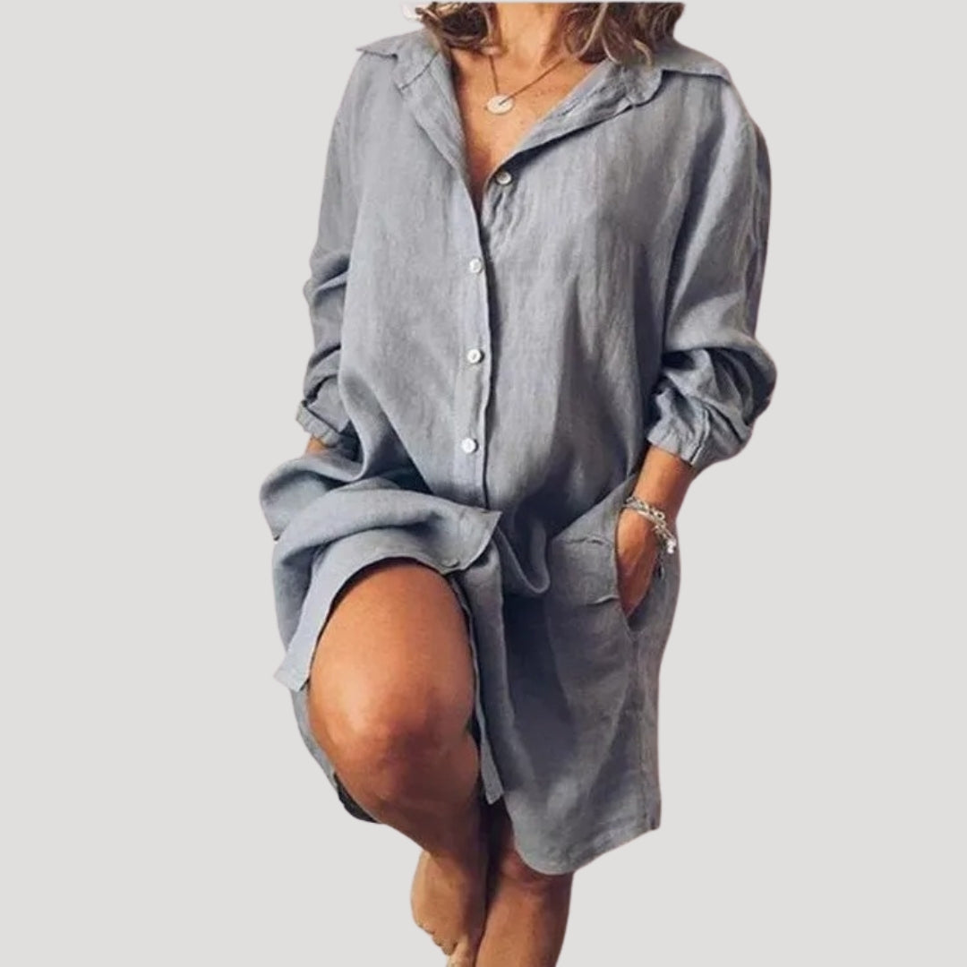 Women’s linen shirt dress summer casual loose fit 6