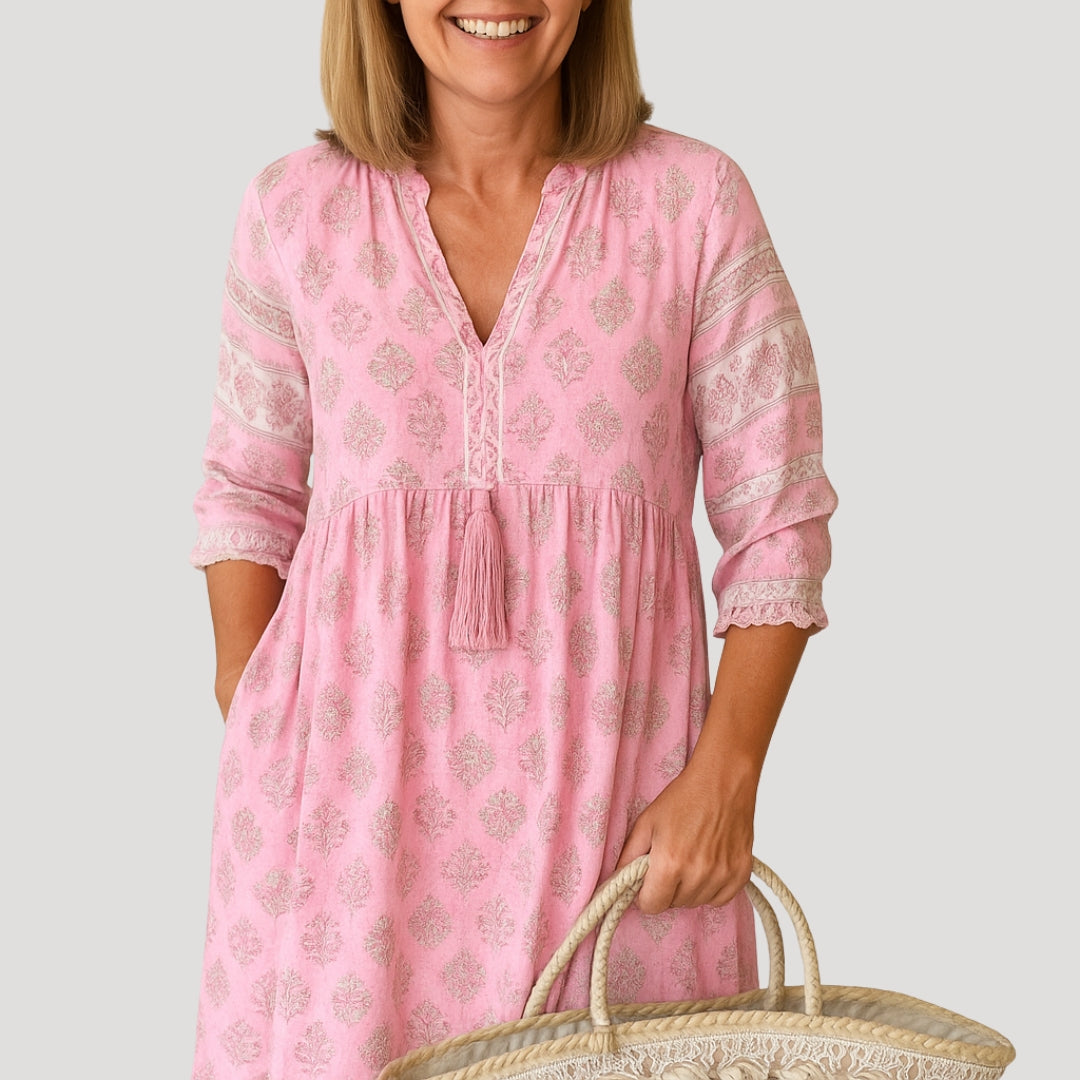Women's summer midi dress – boho beach style with pockets 5