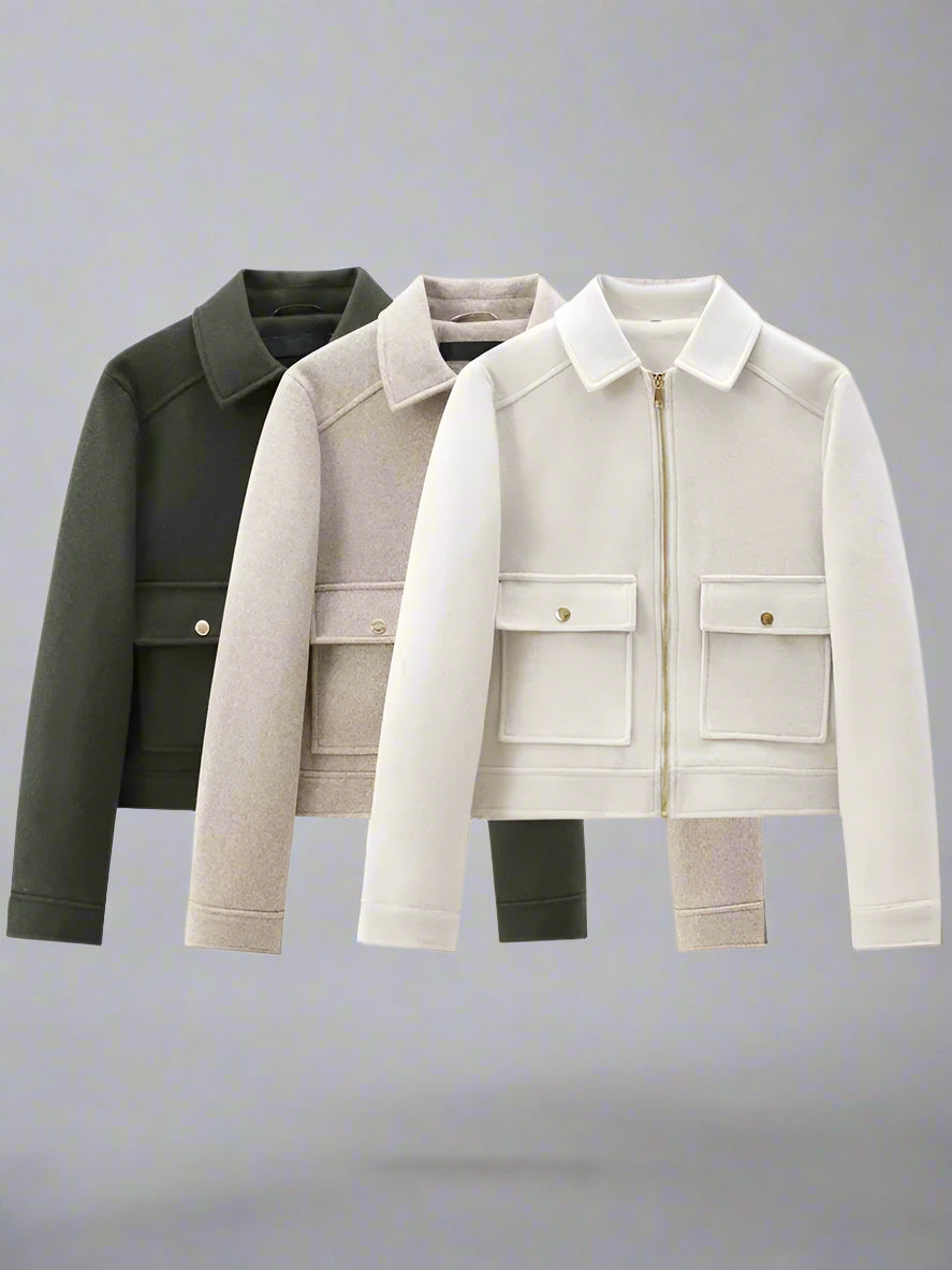 Zipper Jacket – Long Sleeve – Chic Winter Layering Piece 0