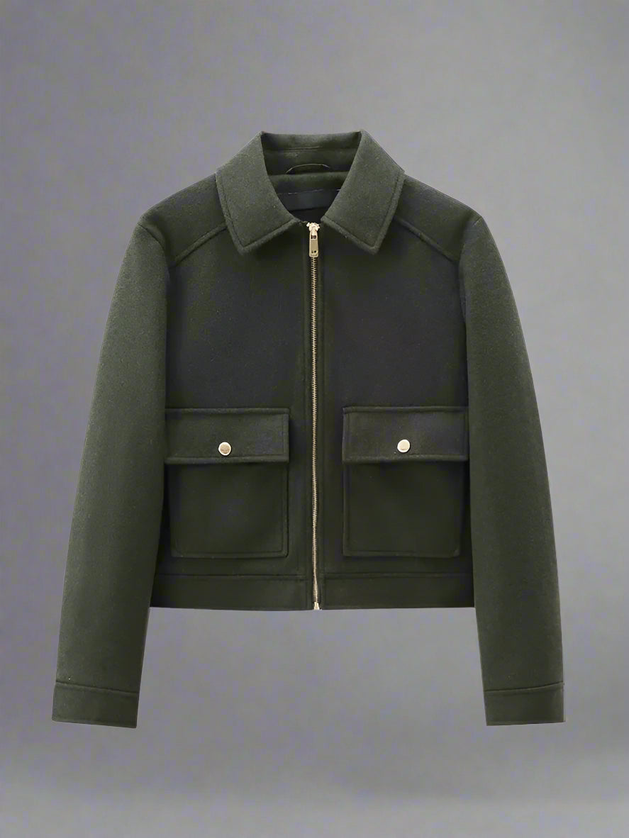 Zipper Jacket – Long Sleeve – Chic Winter Layering Piece 1