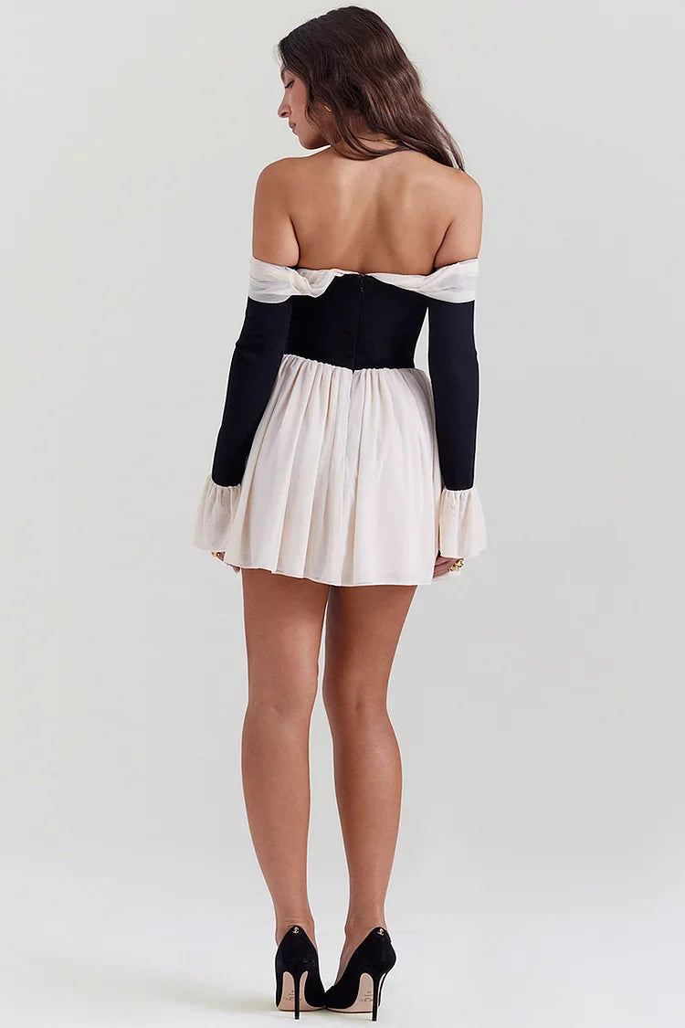 Mini Dress – Off-Shoulder Bow Detail – Romantic Cocktail Look