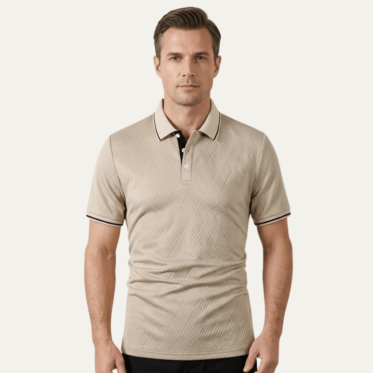 Apricot Textured Polo Shirt - Montford & Co