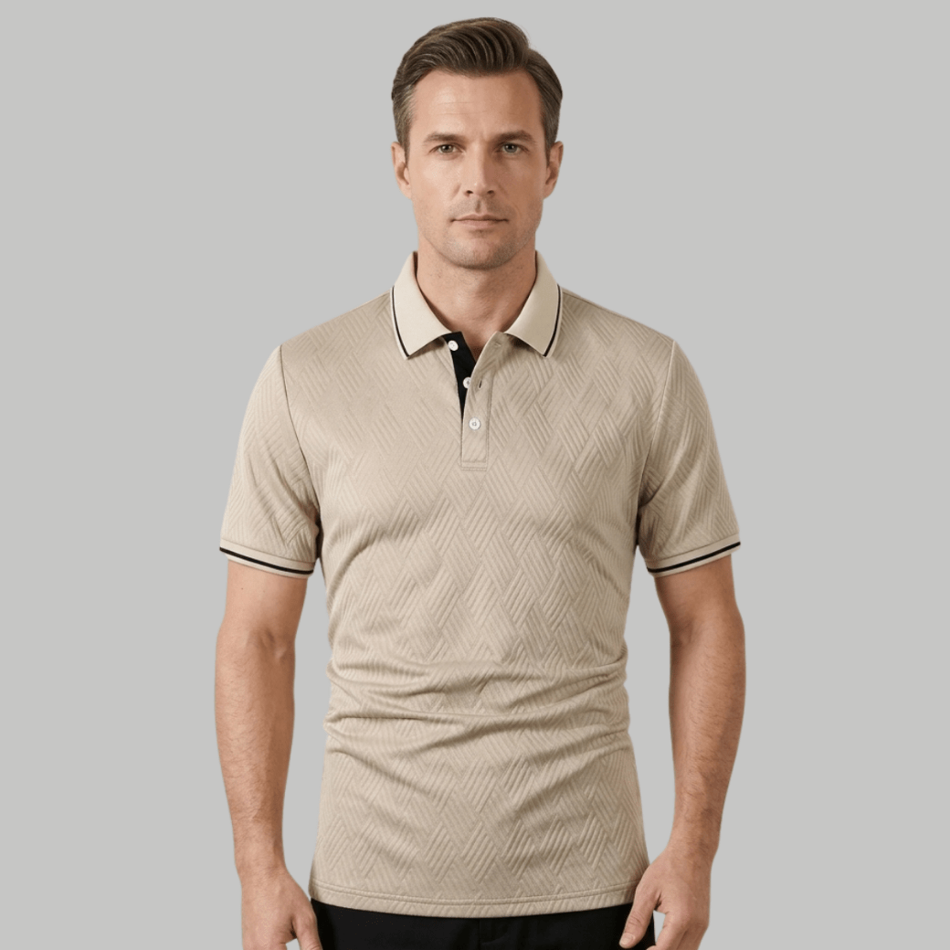 Apricot Textured Polo Shirt - Montford & Co
