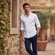 Asymmetrical Button Business Shirt - Montford & Co