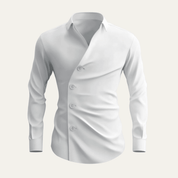 Asymmetrical Button Business Shirt - Montford & Co