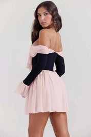 Mini Dress – Off-Shoulder Bow Detail – Romantic Cocktail Look