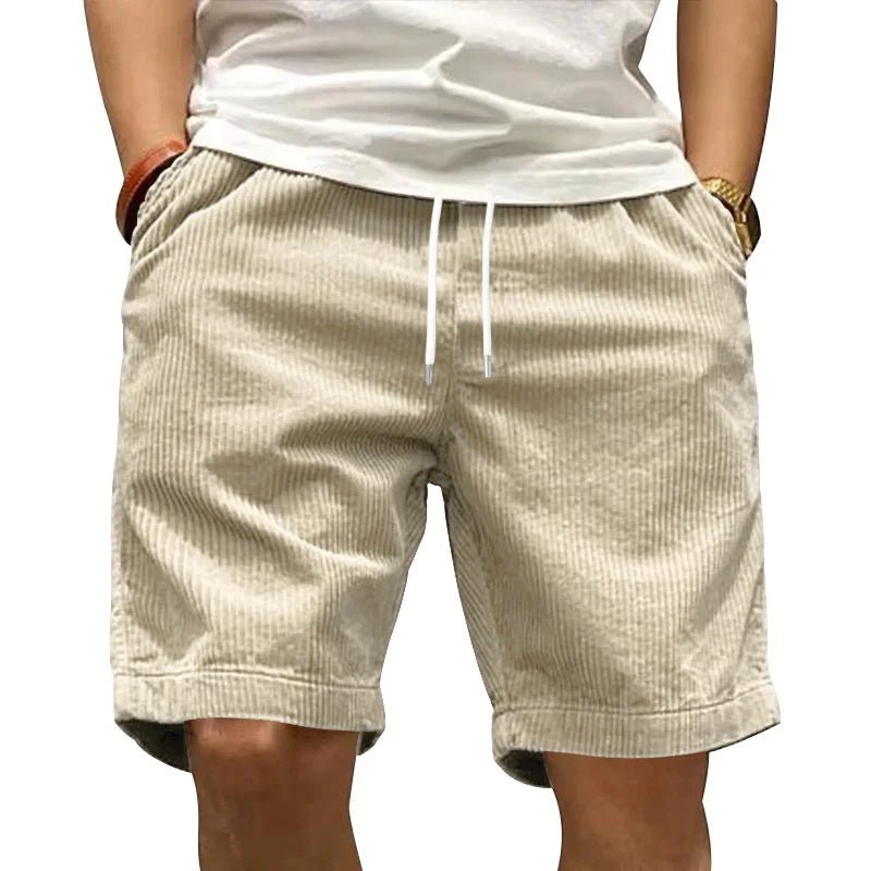 Bottom – Mens – All Season – Casual Corduroy Shorts in Yellow Apricot – Montford Co - Montford & Co