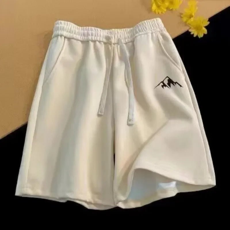 Bottom – Mens – All Season – Oversized Casual Shorts with Mountain Range Print – Montford Co - Montford & Co