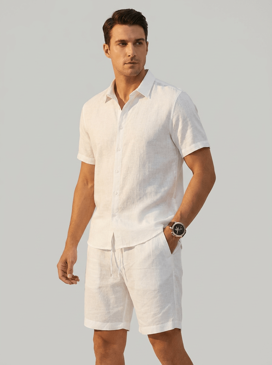 Bottom – Mens – All Season – Plus Size Vintage Stand Pocket Cotton Shorts – Montford Co - Montford & Co