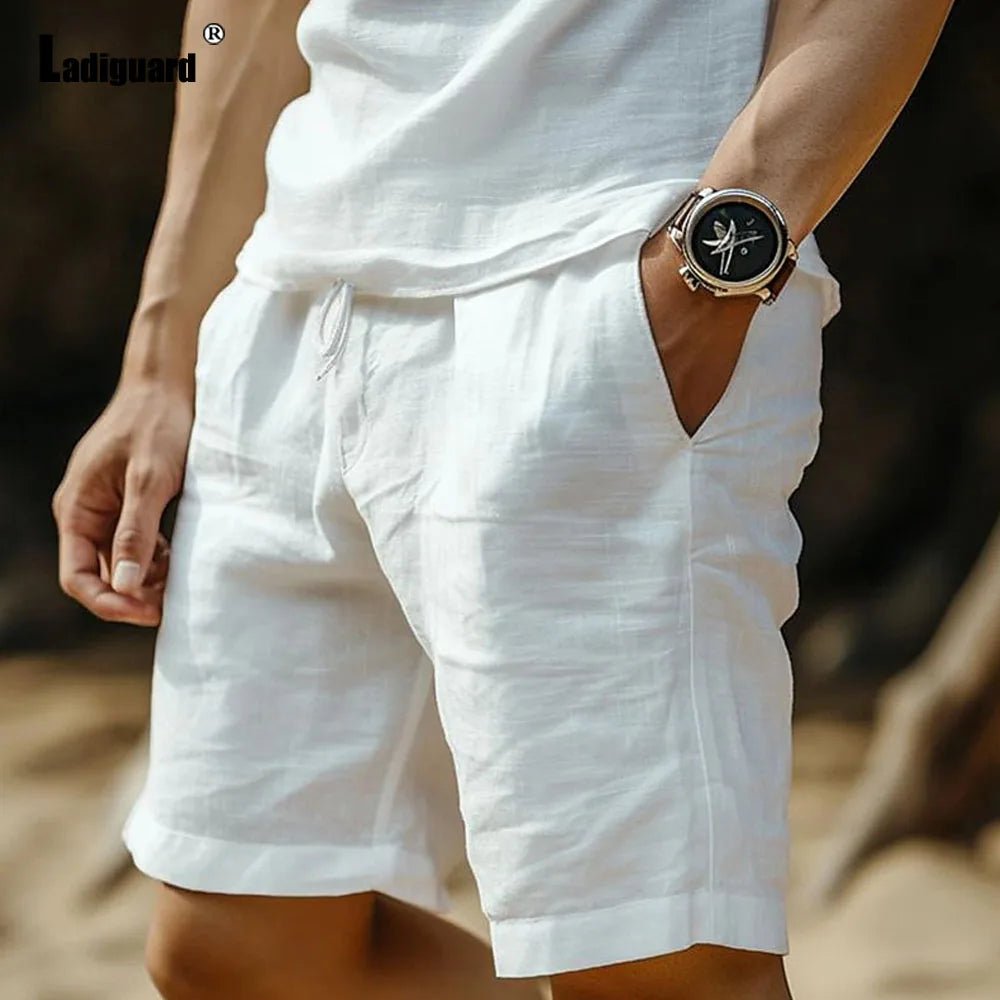 Bottom – Mens – All Season – Plus Size Vintage Stand Pocket Cotton Shorts – Montford Co - Montford & Co