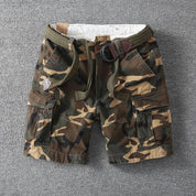 Bottom – Mens – Spring & Summer – Men's White Camouflage Cargo Shorts – Montford Co - Montford & Co
