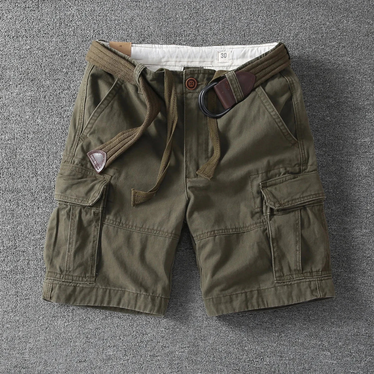 Bottom – Mens – Spring & Summer – Men's White Camouflage Cargo Shorts – Montford Co - Montford & Co
