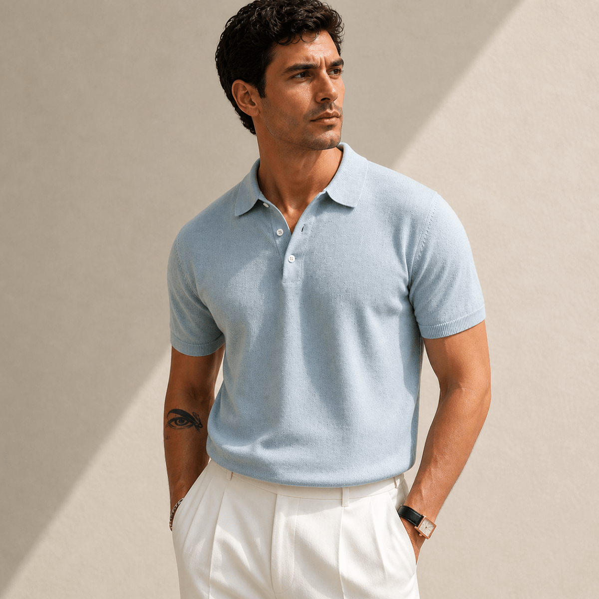 Business Casual Knitted Polo Shirt - Montford & Co