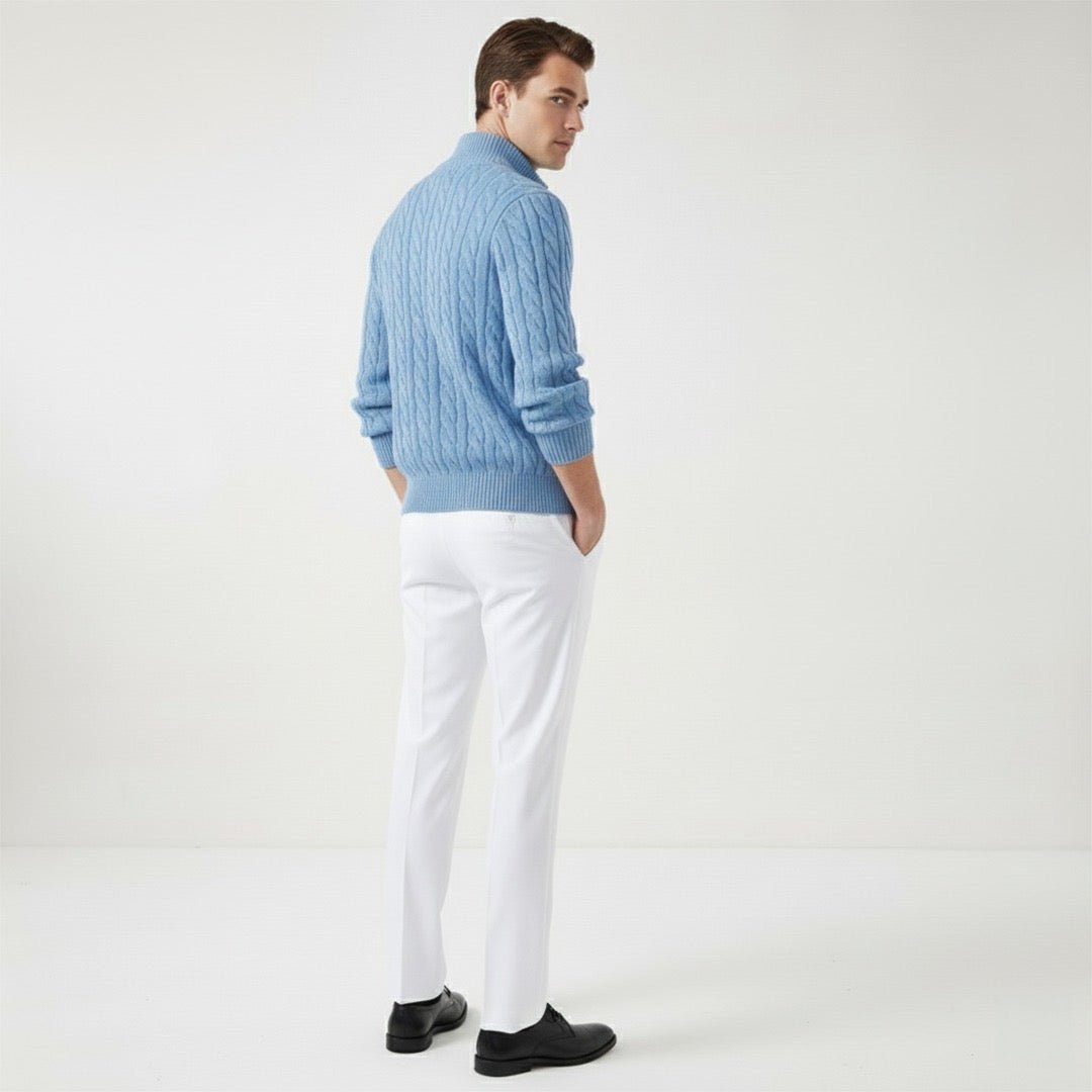 Cable Zip Sweater Trousers Set - Montford & Co