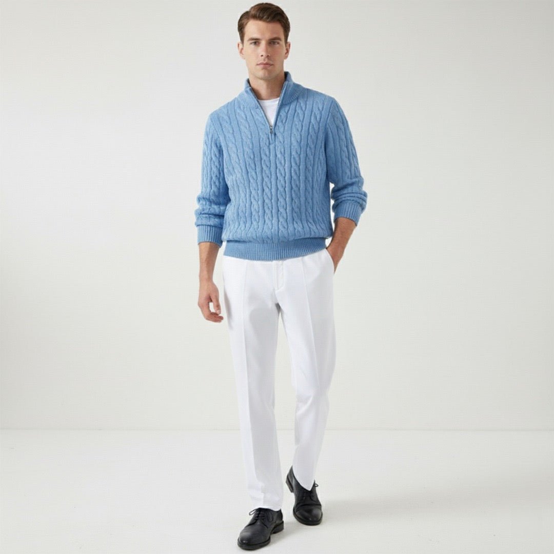 Cable Zip Sweater Trousers Set - Montford & Co
