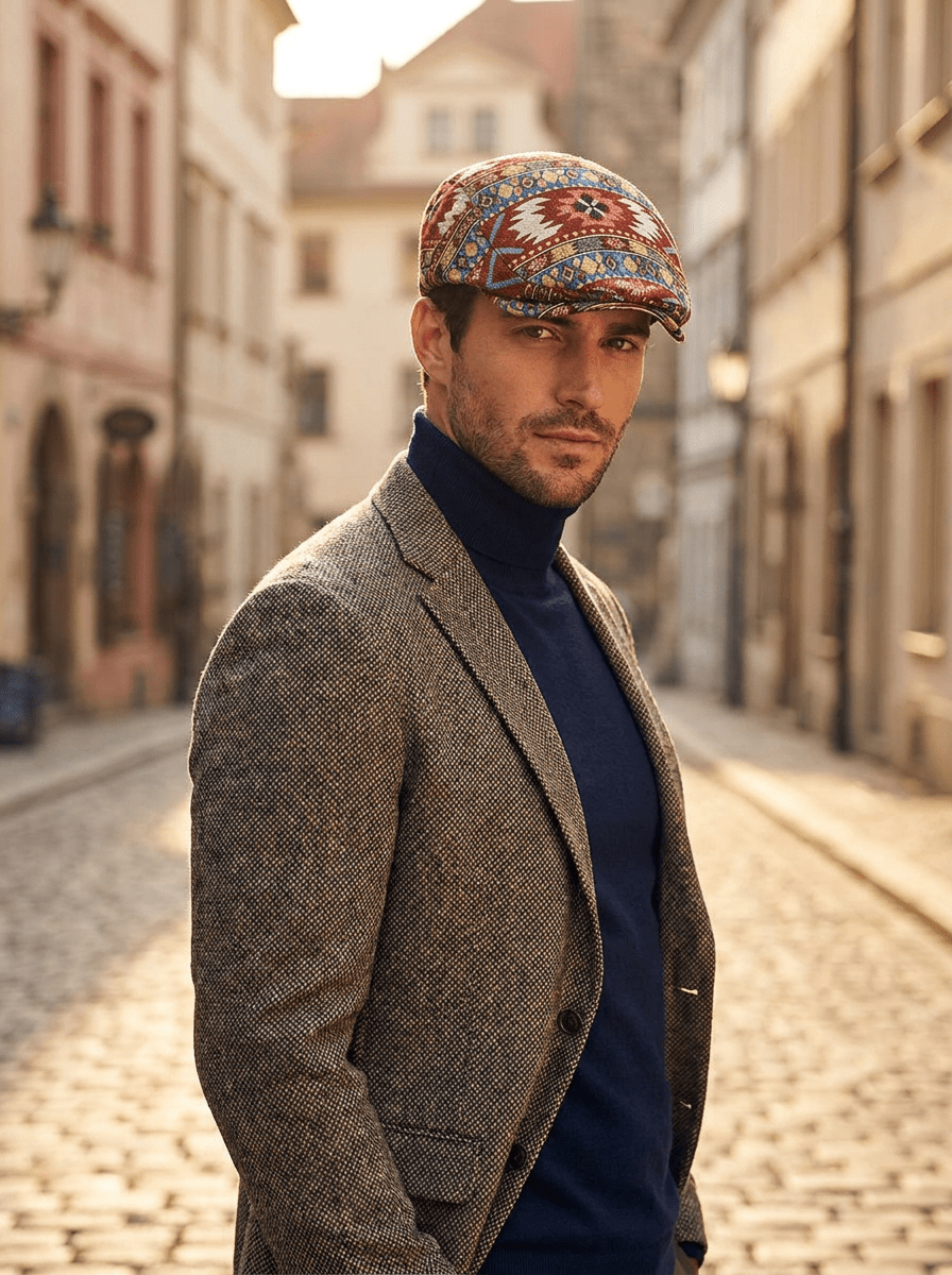 Cap – Unisex – All Season – Kleurrijke Retro Flatcap – Montford Co - Montford & Co