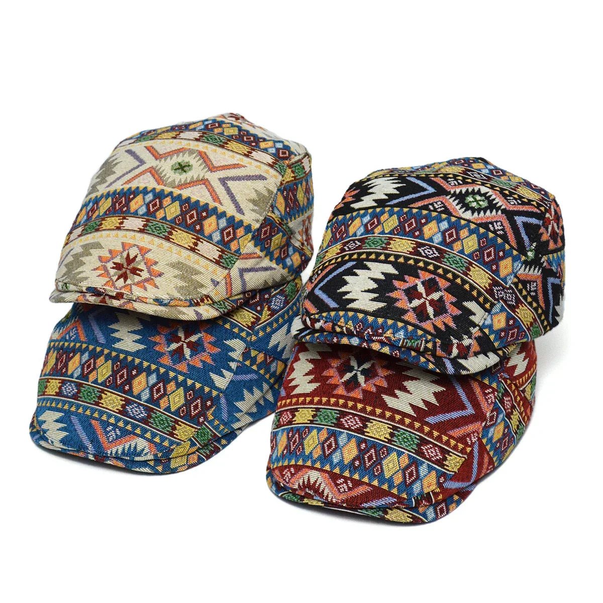 Cap – Unisex – All Season – Kleurrijke Retro Flatcap – Montford Co - Montford & Co