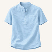 Casual Cotton Linen Henley Shirts - Montford & Co