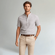 Casual Cotton Linen Henley Shirts - Montford & Co