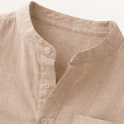 Casual Cotton Linen Henley Shirts - Montford & Co