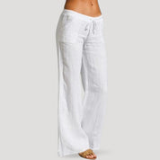 Casual linen drawstring pants - Montford & Co