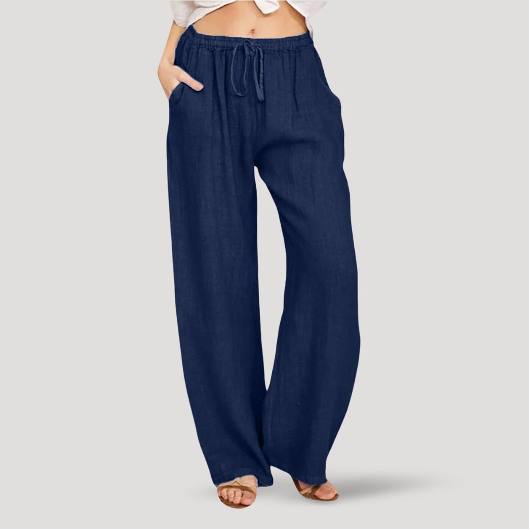 Casual linen drawstring pants - Montford & Co