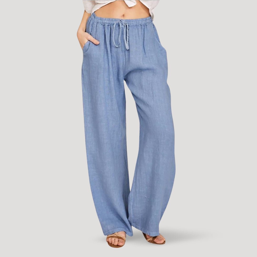 Casual linen drawstring pants - Montford & Co