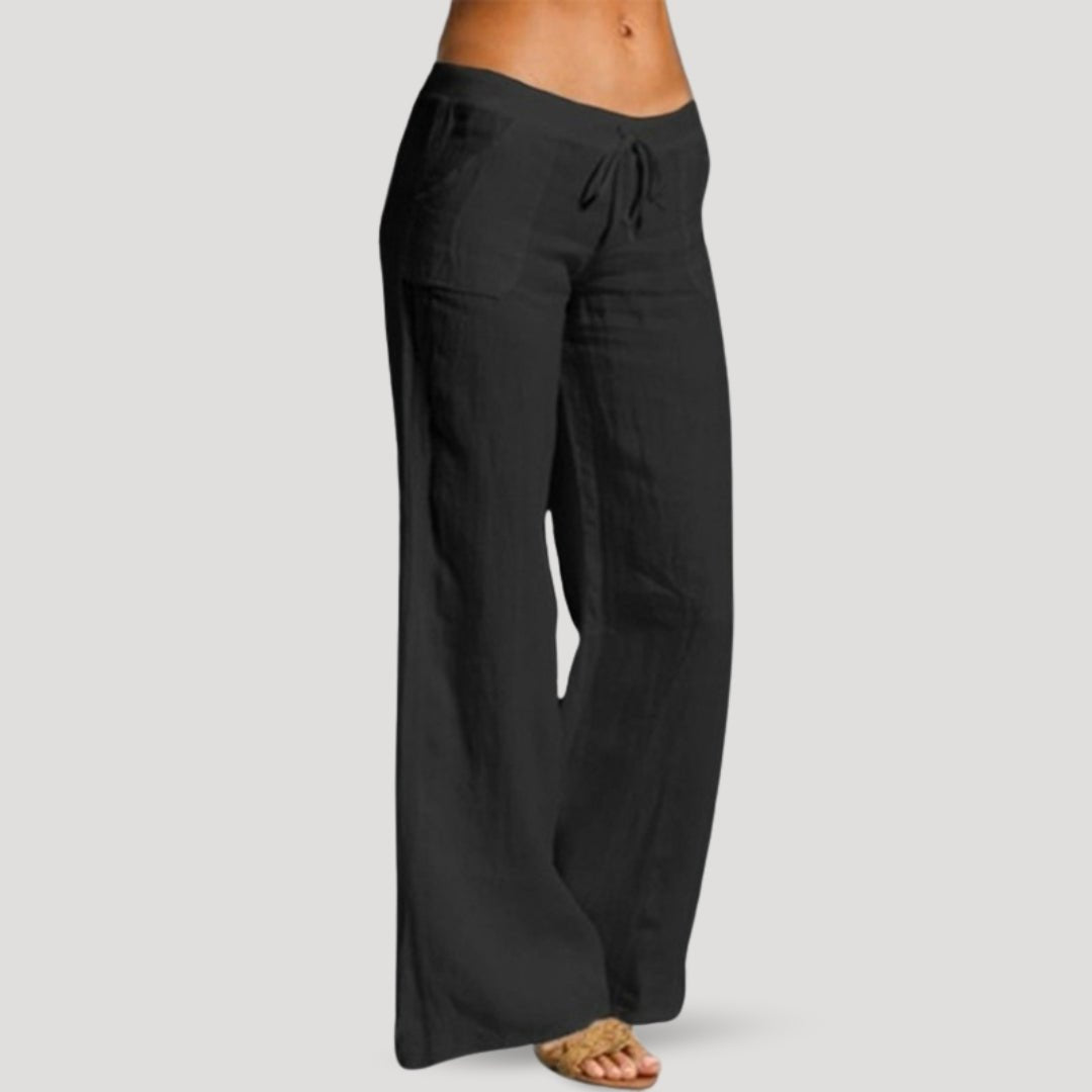 Casual linen drawstring pants - Montford & Co