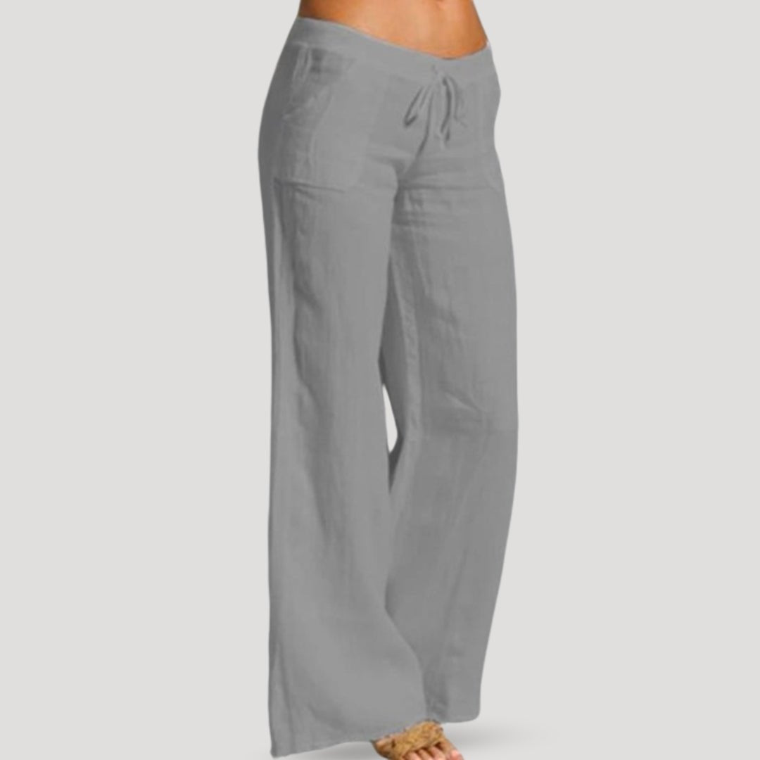 Casual linen drawstring pants - Montford & Co