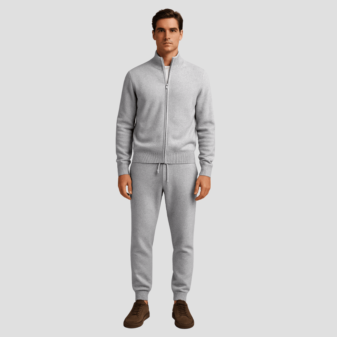 Casual Merino Wool Zip Up Jacket and Pants Set - Montford & Co