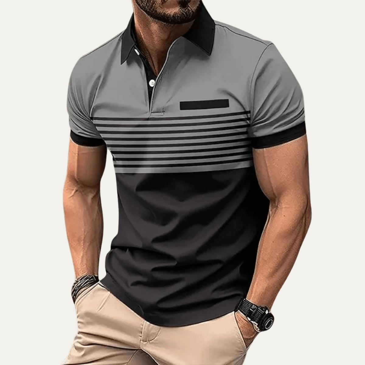 Casual Slim Fit Striped Polo Shirt - Montford & Co